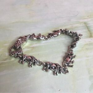 Coco Brand Silver Plated Elephant Link Bracelet